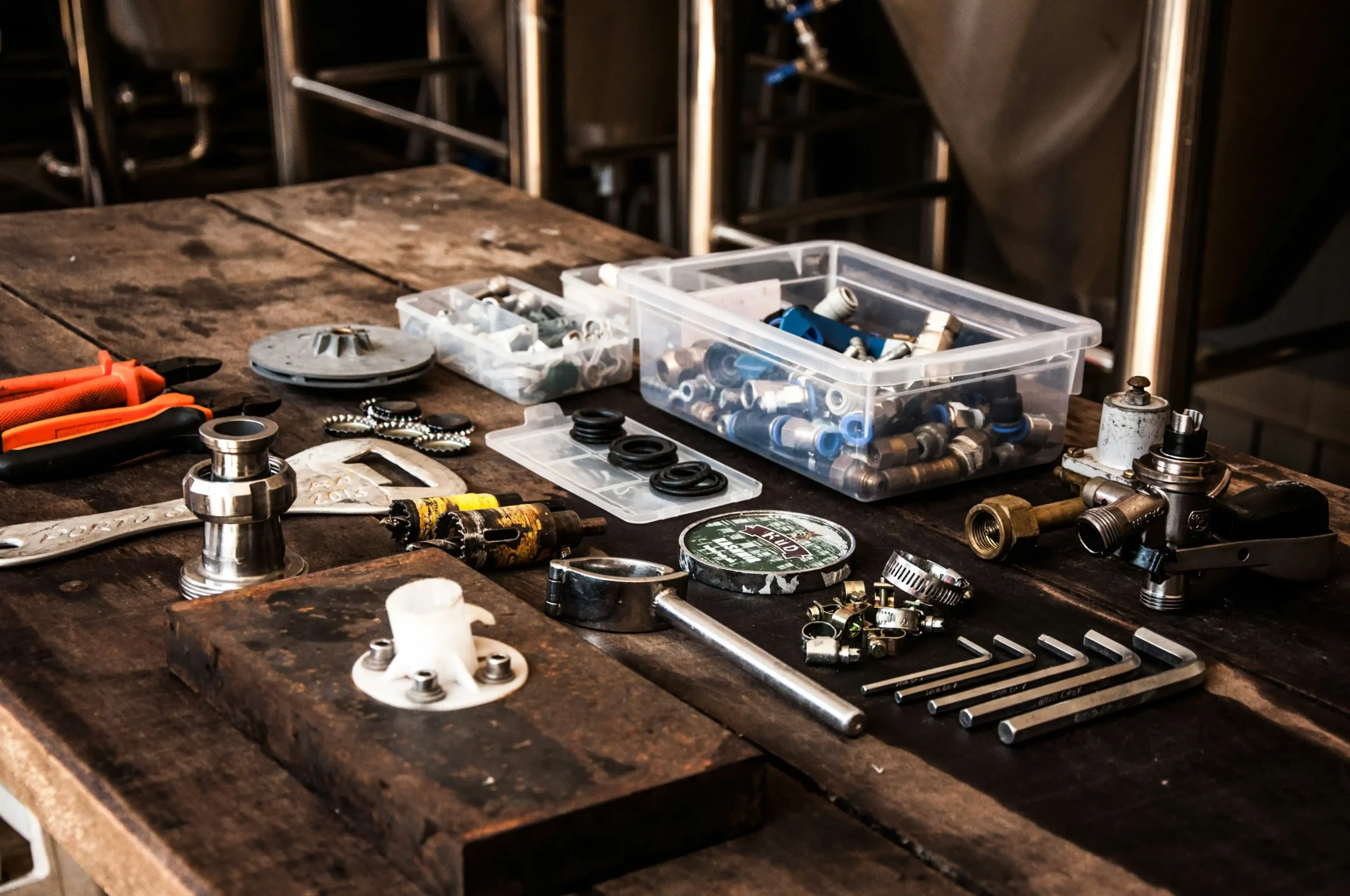 Plumbing tools and fittings prepared for a Dublin plumbing service