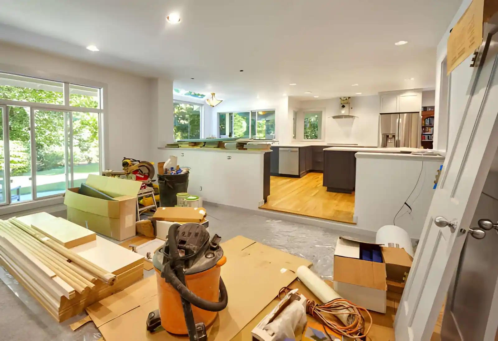 House extension construction in progress in Dublin