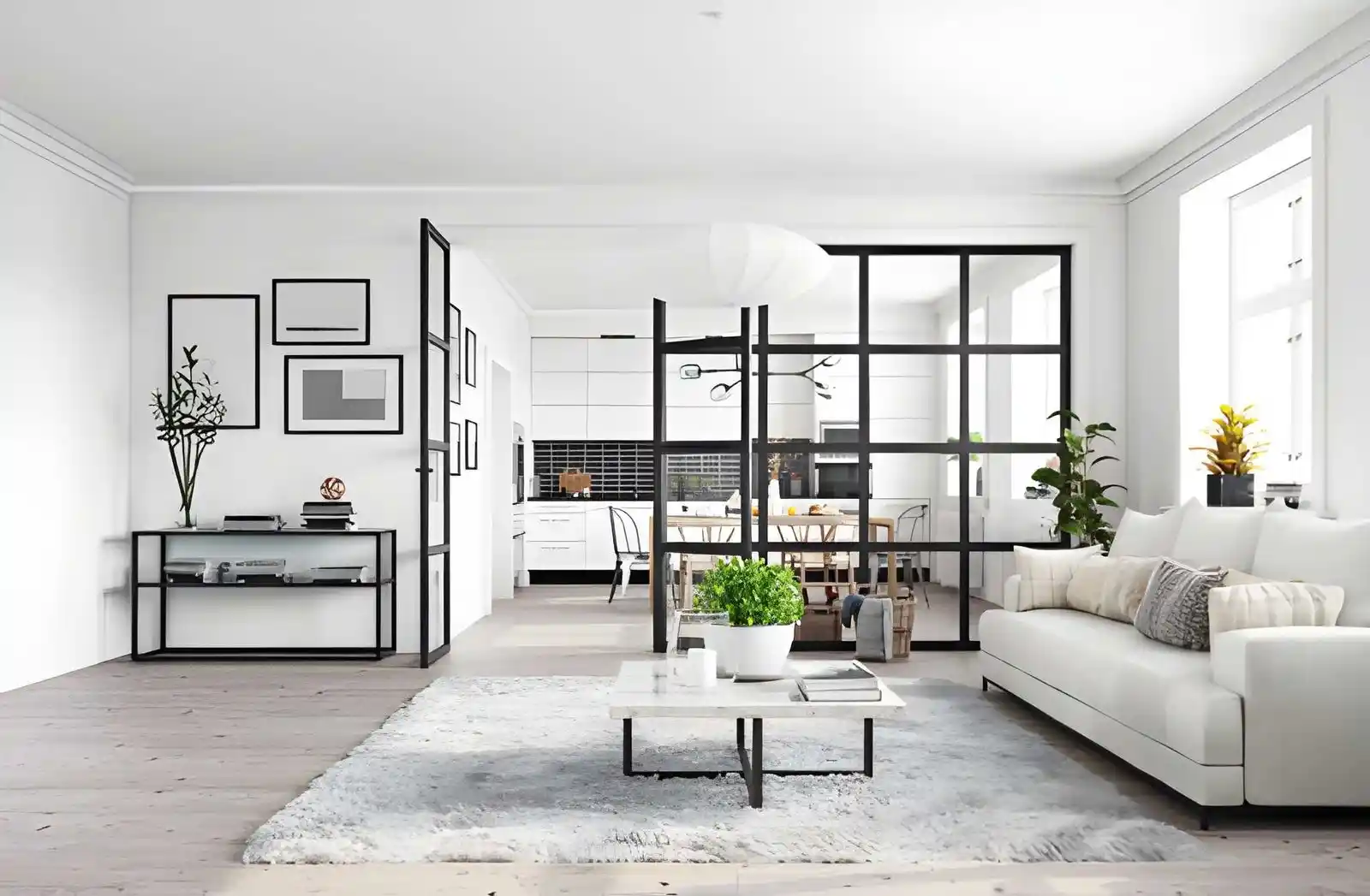Residential partition walls Dublin with glazed room divider