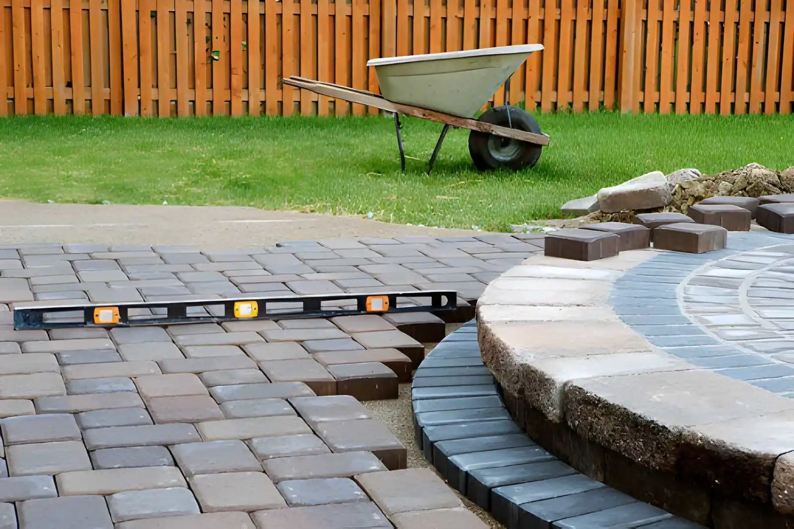 Garden paving installation and level preparation in Dublin